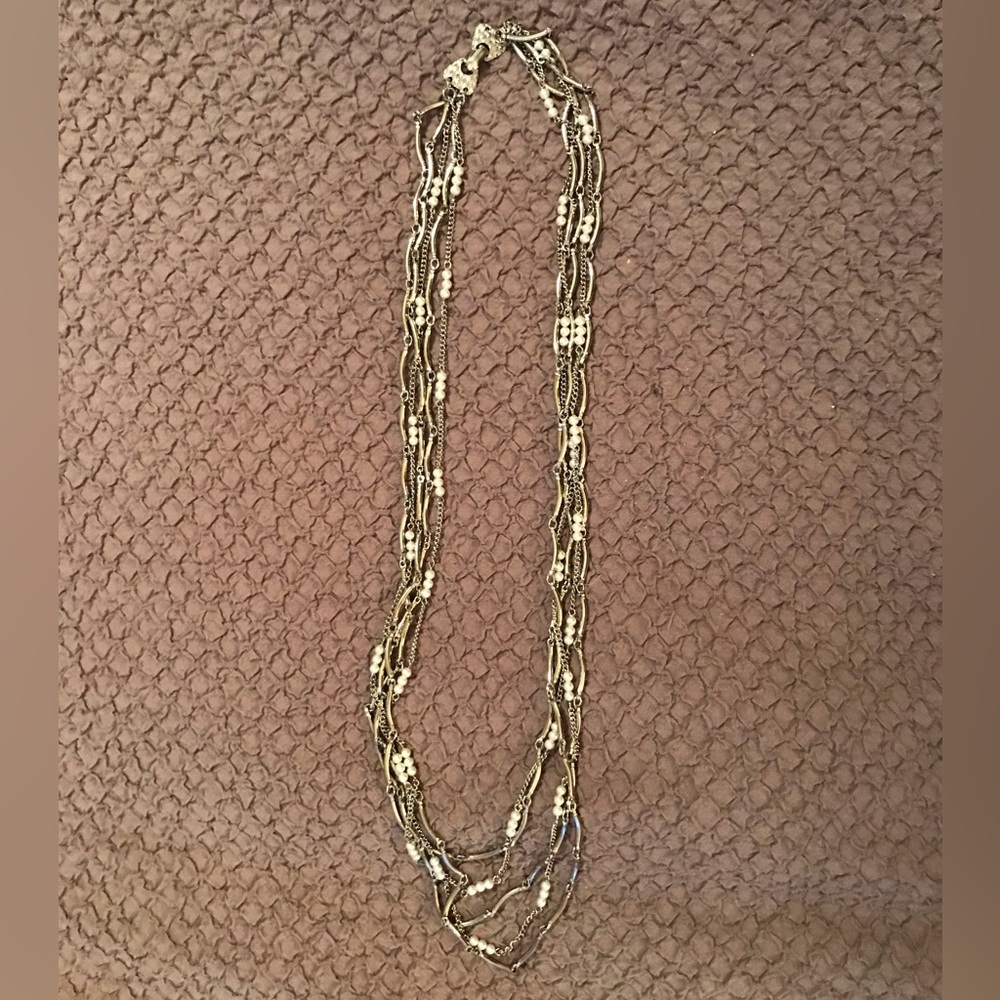 Bundle 3 for $10   Vintage 5 strand silver toned necklace.